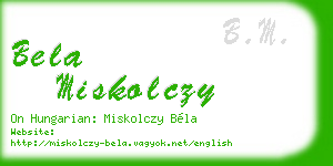 bela miskolczy business card
